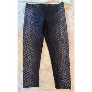 Gearbunch Women's Slippery Snake Gray‎ & Cream Yoga Activewear Leggings, Medium